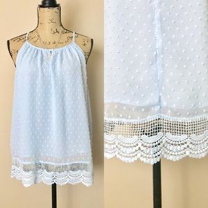 NWT NY & Co crochet detail halter tank {F18}